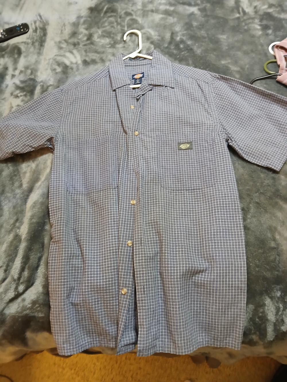 Dickies Men’s Blue Check Short-Sleeve Work Shirt